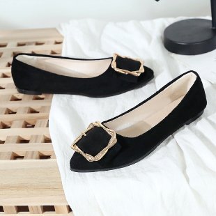Damen Ballerinas mit eleganter Schmuckschließe R&B