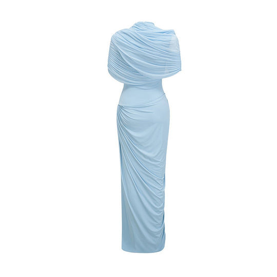 Damen Elegantes Maxikleid mit dekorativen Drapierungen R&B