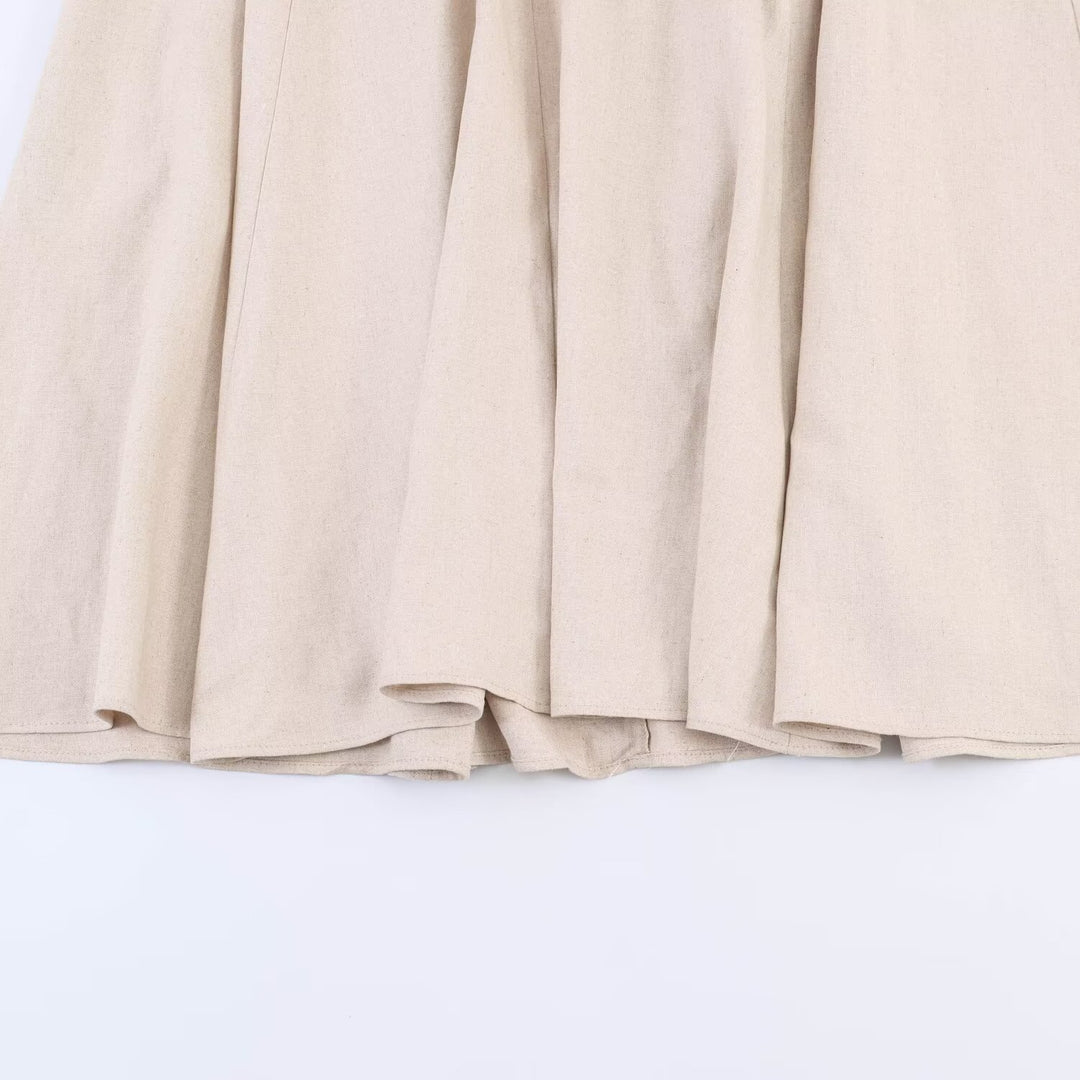Damen V-Ausschnitt Kleid mit voluminösen Puffärmeln und schwingendem Rock R&B