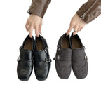 Damen elegante Schnürschuhe mit doppeltem Riemen und dekorativer Broguierung R&B