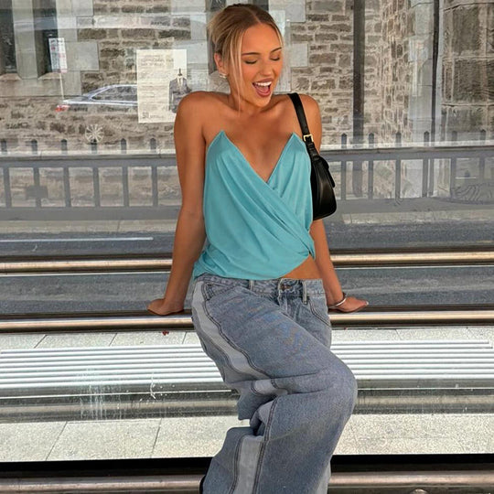 Damen Wickeltop R&B