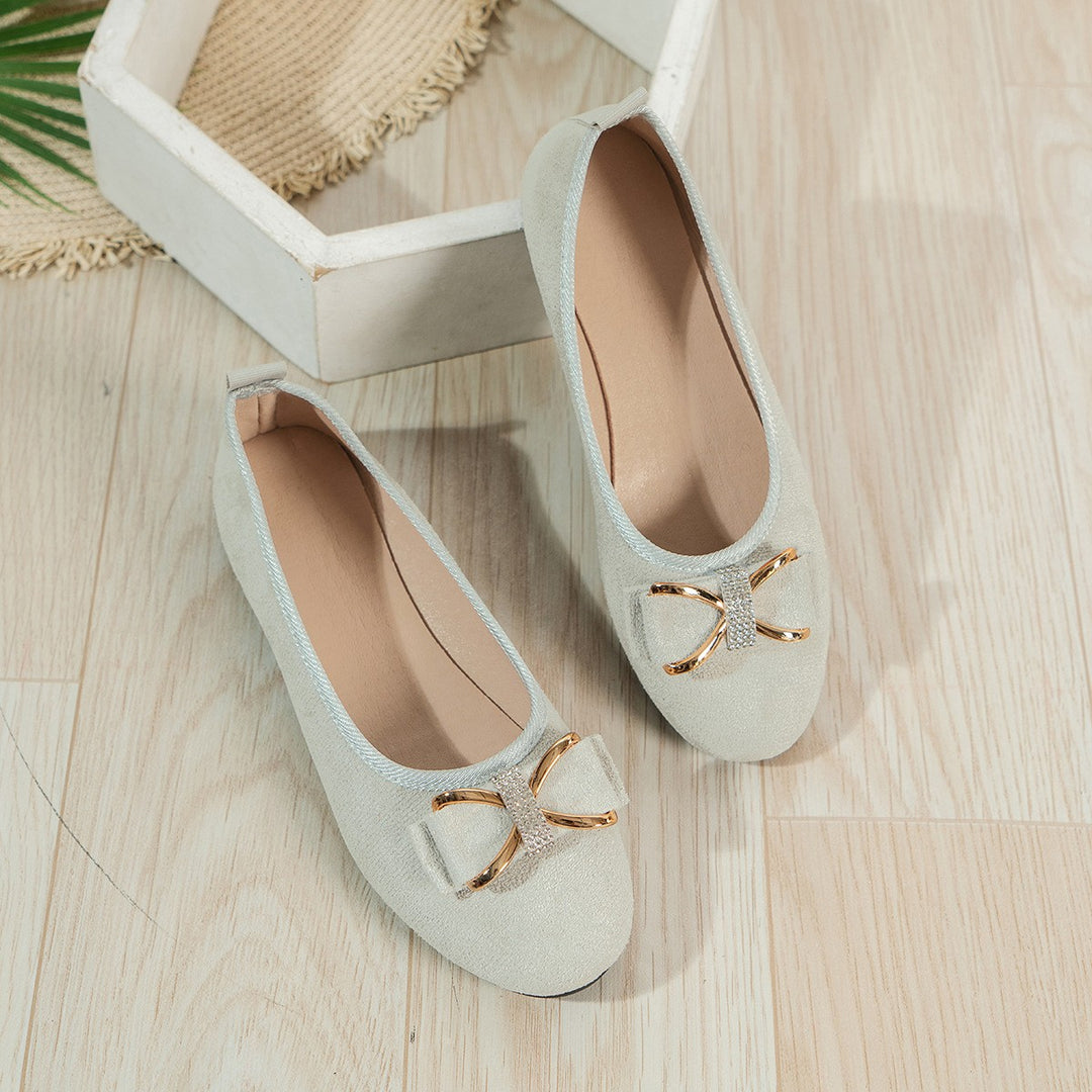 Damen elegante Ballerinas mit funkelndem Schleifen-Detail R&B
