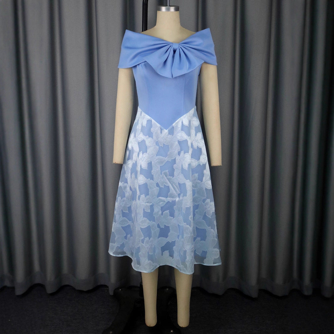 Damen Elegantes Cocktailkleid mit übergroßem Schleifen-Detail R&B