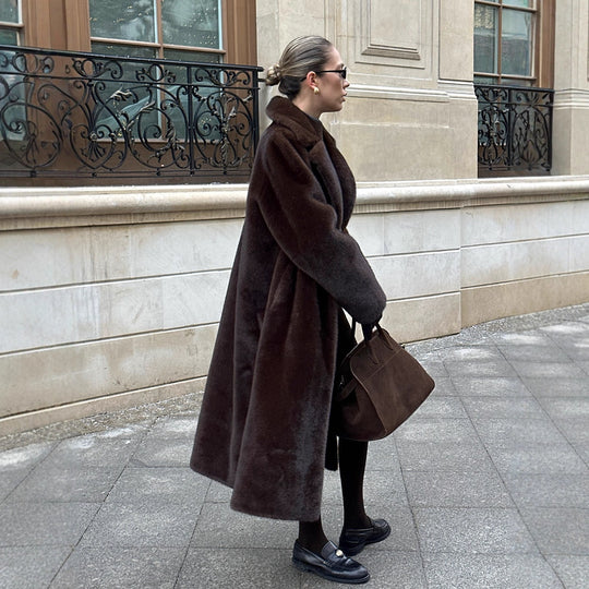 Damen Kunstpelzmantel mit luxuriösem Design und modischem Schnitt R&B