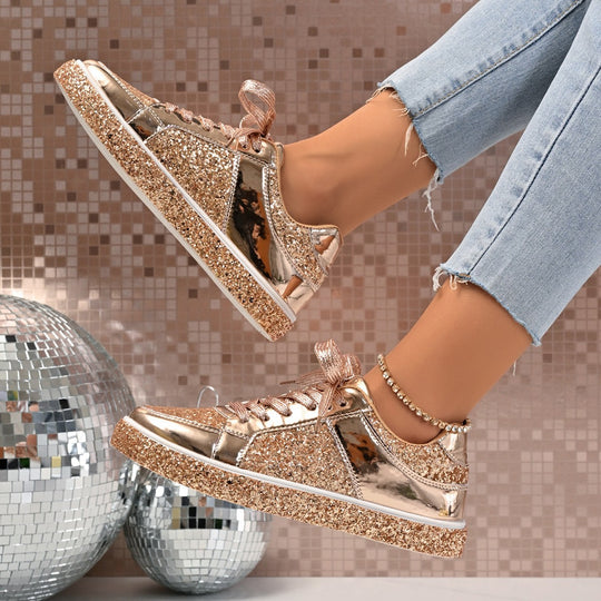 Damen Glitzernde Sneakers mit atmungsaktivem Innenfutter R&B