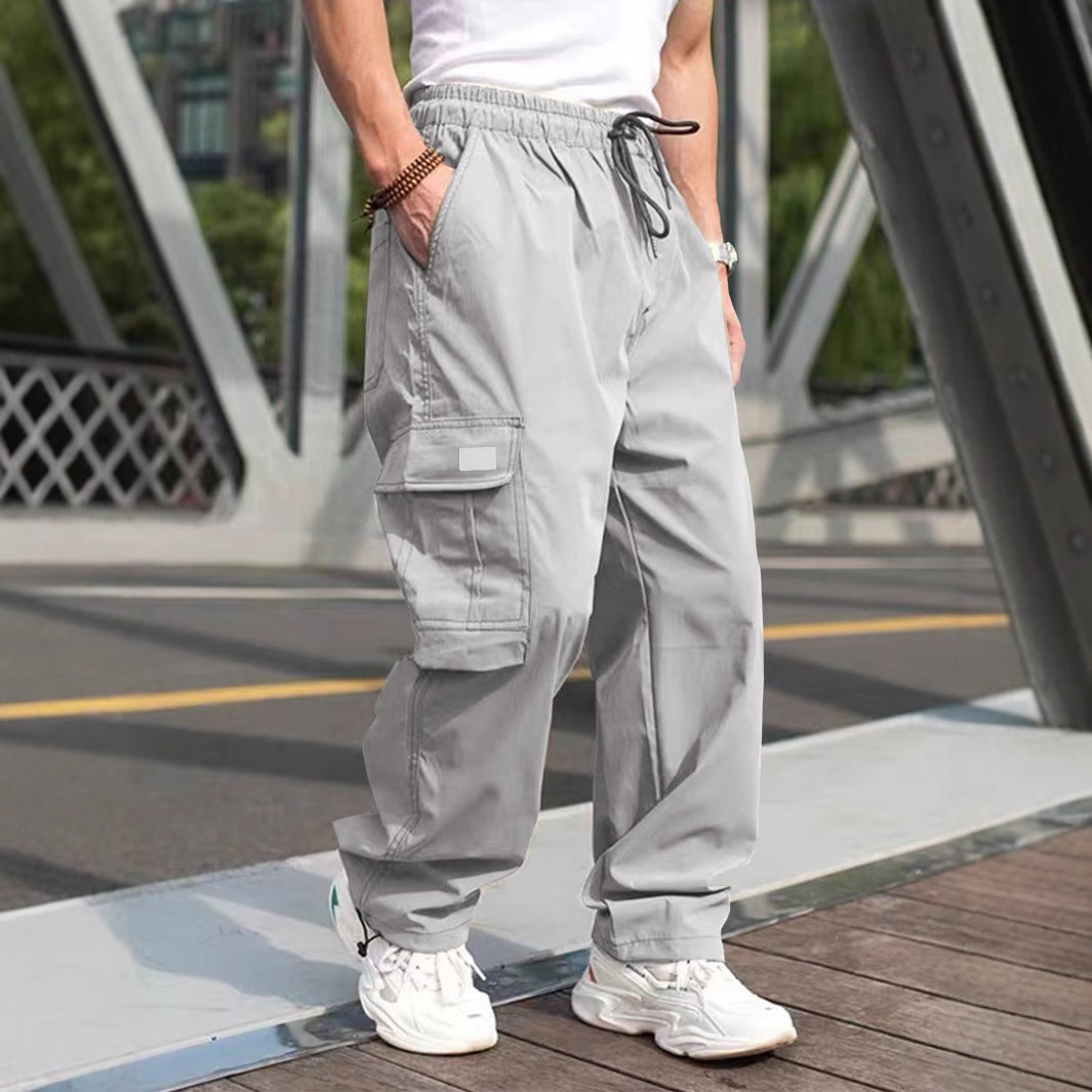 Herren lässige Cargo-Hose mit elastischem Bund und multifunktionalen Taschen R&B