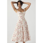 Damen Maxikleid mit floralem Design und elegantem Schlitz R&B