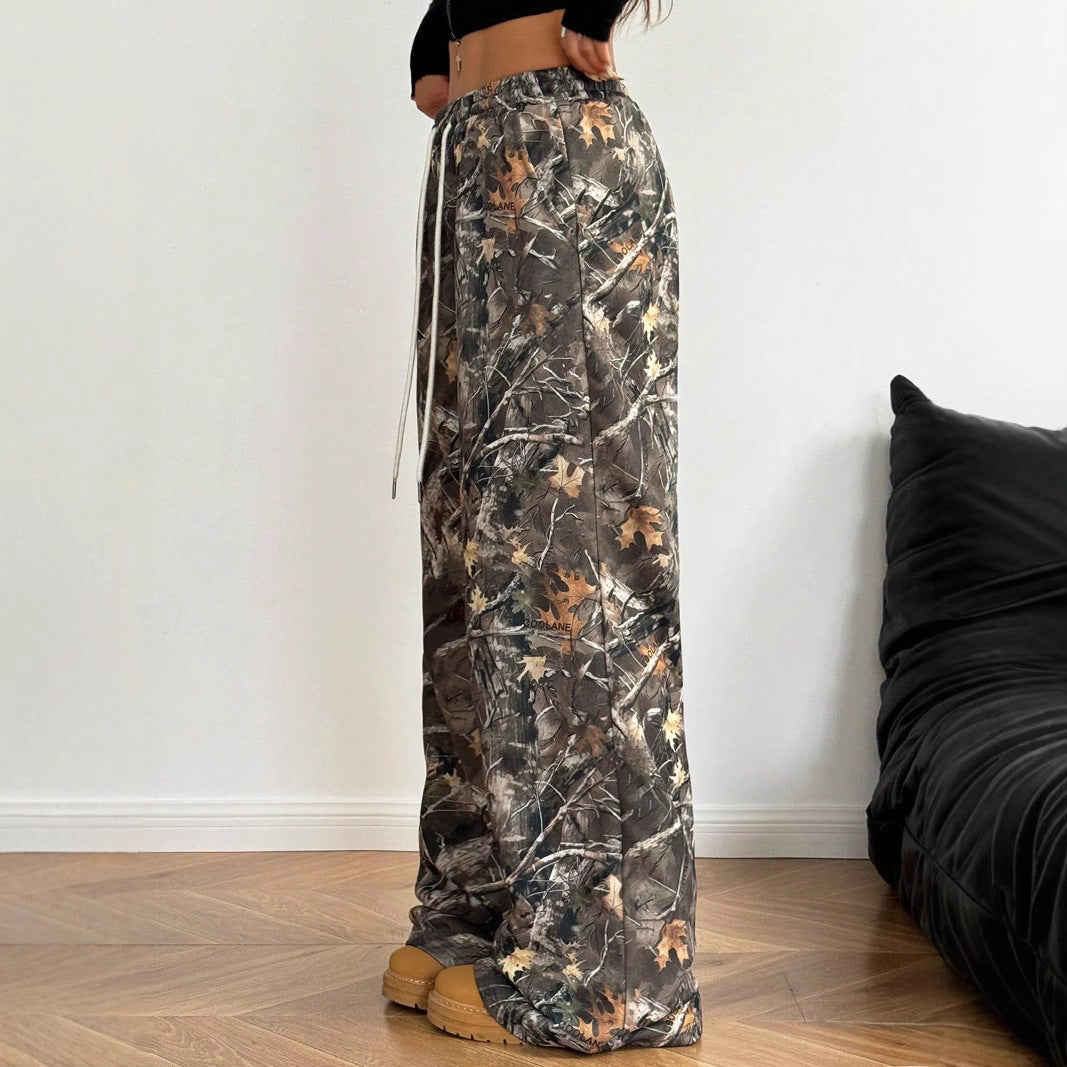Damen Cargohosen mit hohem Bund und Allover-Muster R&B
