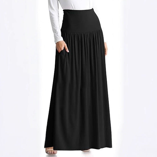 Damen Maxi-Rock mit elastischem Bund und Taschen R&B