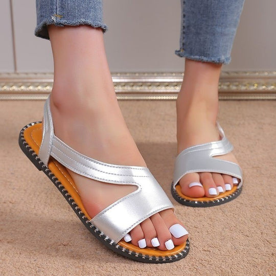 Damen bequeme Riemen-Sandalen mit ergonomischem Fußbett R&B