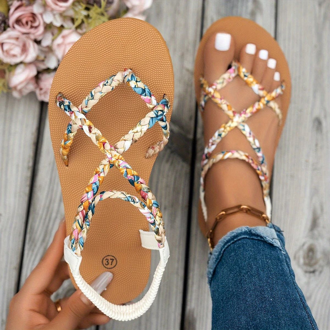 Damen Mode Sandalen mit geflochtenem Riemen R&B