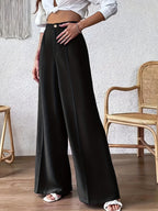 Damen Elegante und weite Hose mit hohem Bund R&B
