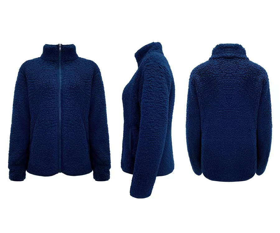 Damen Fleecejacke mit hohem Kragen und seitlichen Reißverschlusstaschen R&B