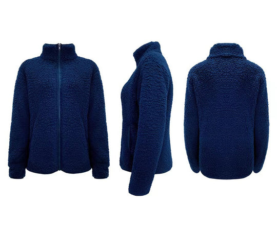 Damen Fleecejacke mit hohem Kragen und seitlichen Reißverschlusstaschen R&B