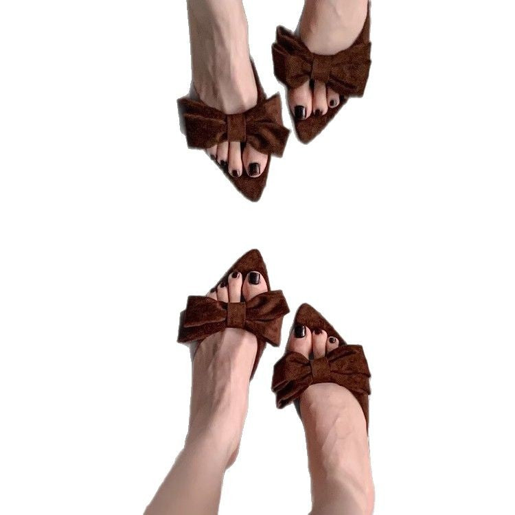 Damen elegante Mules mit aufwendiger Schleifenverzierung R&B