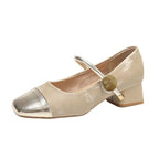 Damen Mary Jane Schuhe mit glänzendem Absatz R&B