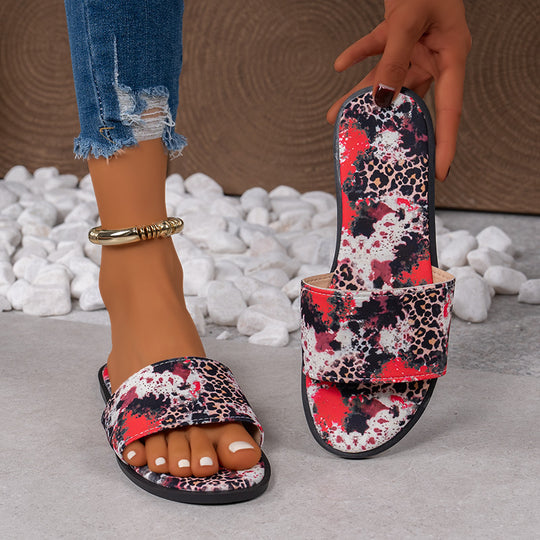 Damen Freizeitsandalen mit modischem Tiermuster R&B
