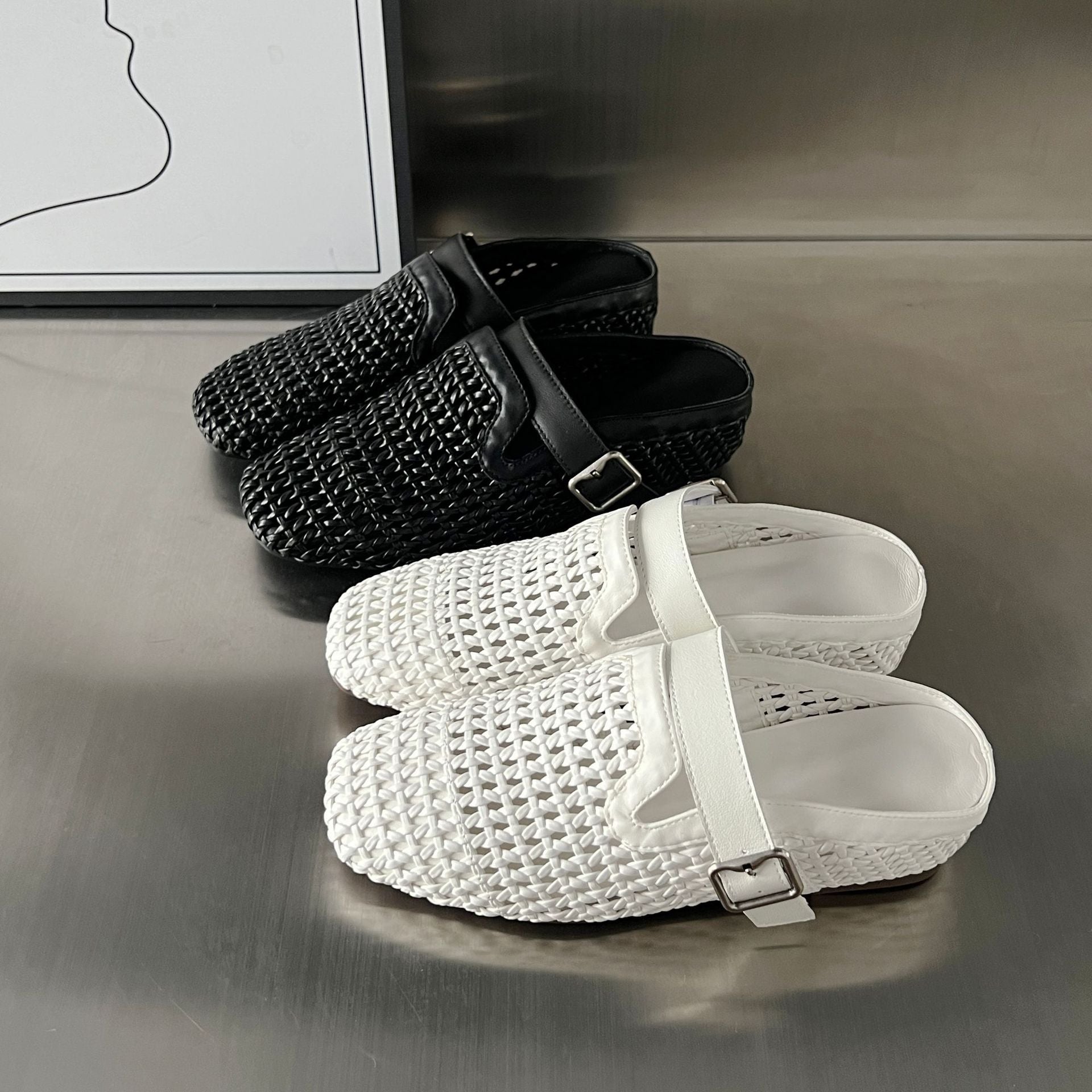 Damen Komfortable Clogs mit modischem Flechtdesign und hochwertigem Fußbett R&B