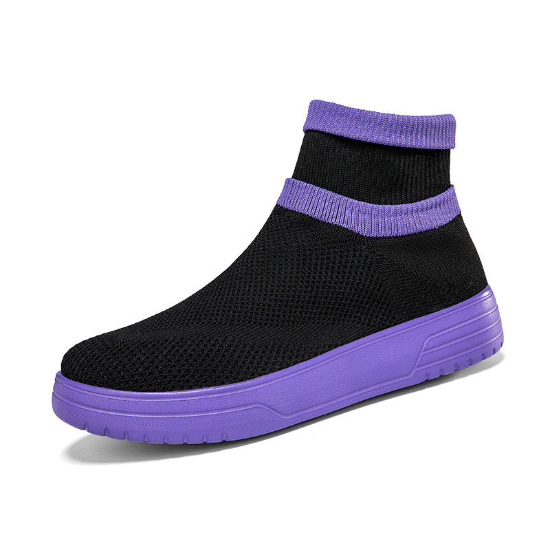Damen Atmungsaktive Stricksneaker mit hohem Kragen R&B