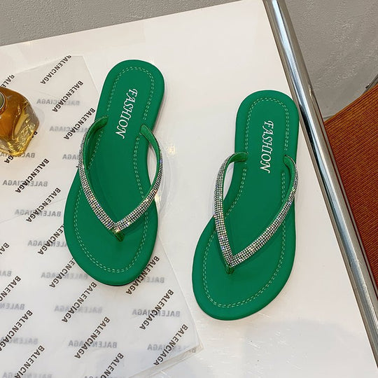 Damen elegante Flip-Flops mit Kristallverzierung R&B