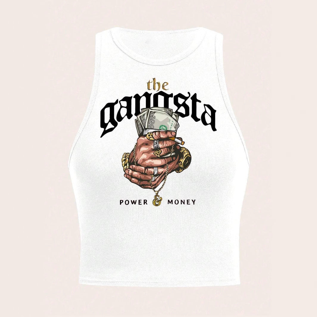 Damen Crop-Top mit urbanem Grafikdruck und trendigem Stil R&B