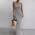 Damen Figurbetontes Maxikleid mit Rippenstruktur R&B