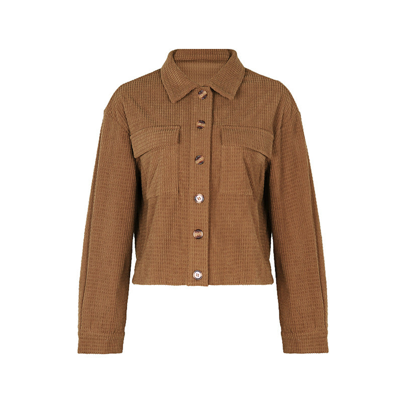 Damen Kordjacke mit Taschen und Knopfverschluss R&B