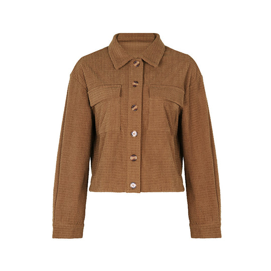 Damen Kordjacke mit Taschen und Knopfverschluss R&B