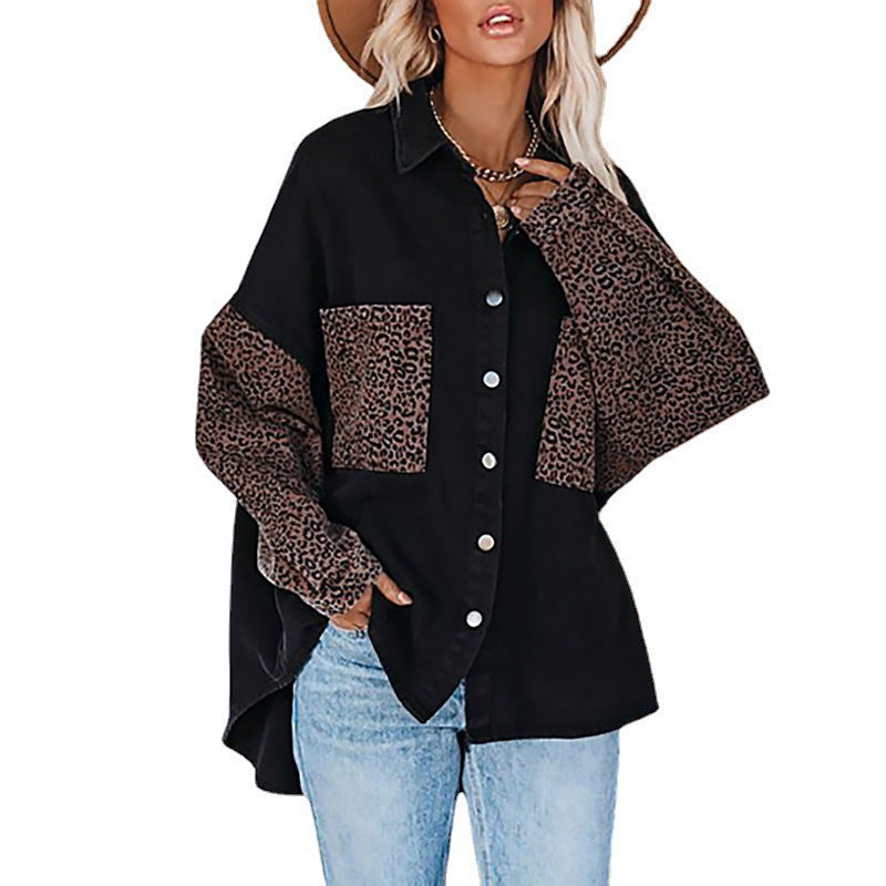 Damen Modische Hemdjacke mit Tiermuster R&B