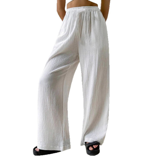Damen Leichte und elegante weit geschnittene Hose R&B
