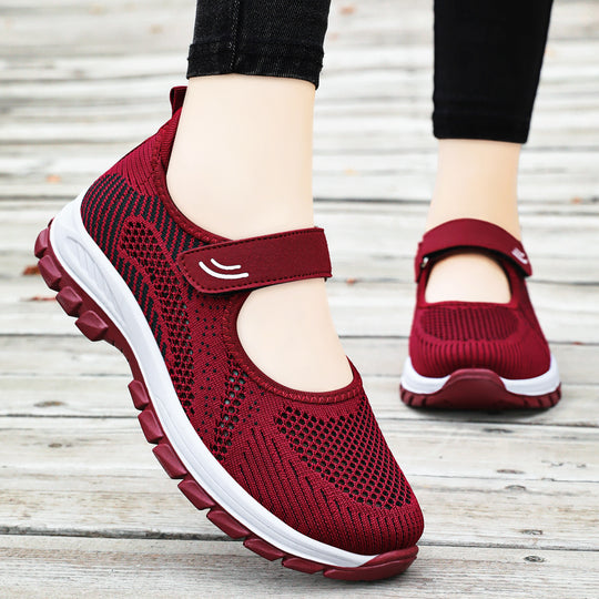 Damen Sportliche Sneakers mit rutschfestem Klettverschluss und atmungsaktivem Obermaterial R&B