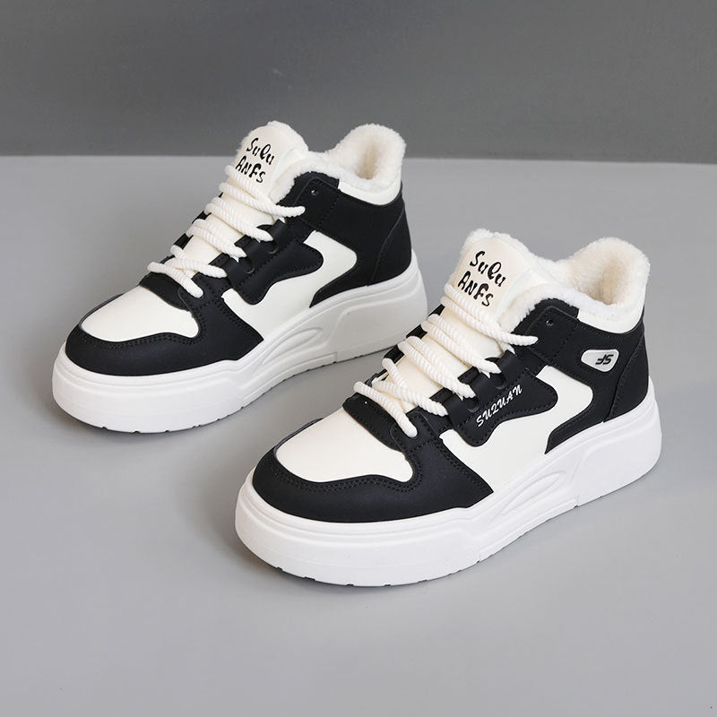 Damen Sportliche High-Top Sneakers mit weichem Fleece-Futter R&B