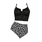 Damen Hoch-tailliertes Bikini-Set mit modischem Oberteil R&B