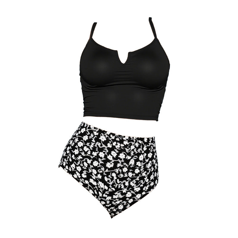 Damen Hoch-tailliertes Bikini-Set mit modischem Oberteil R&B