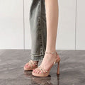 Damen Glamouröse High Heel Sandalen mit eleganter Riemchenverzierung R&B