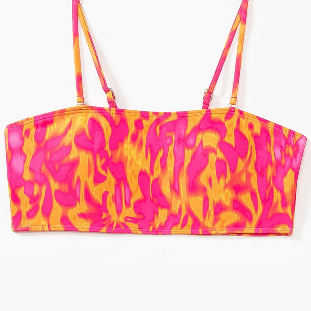 Damen Bikini-Set mit modischem Bandeau-Oberteil und hoch geschnittenen Bottoms R&B