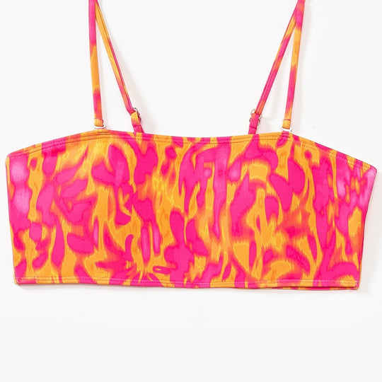 Damen Bikini-Set mit modischem Bandeau-Oberteil und hoch geschnittenen Bottoms R&B