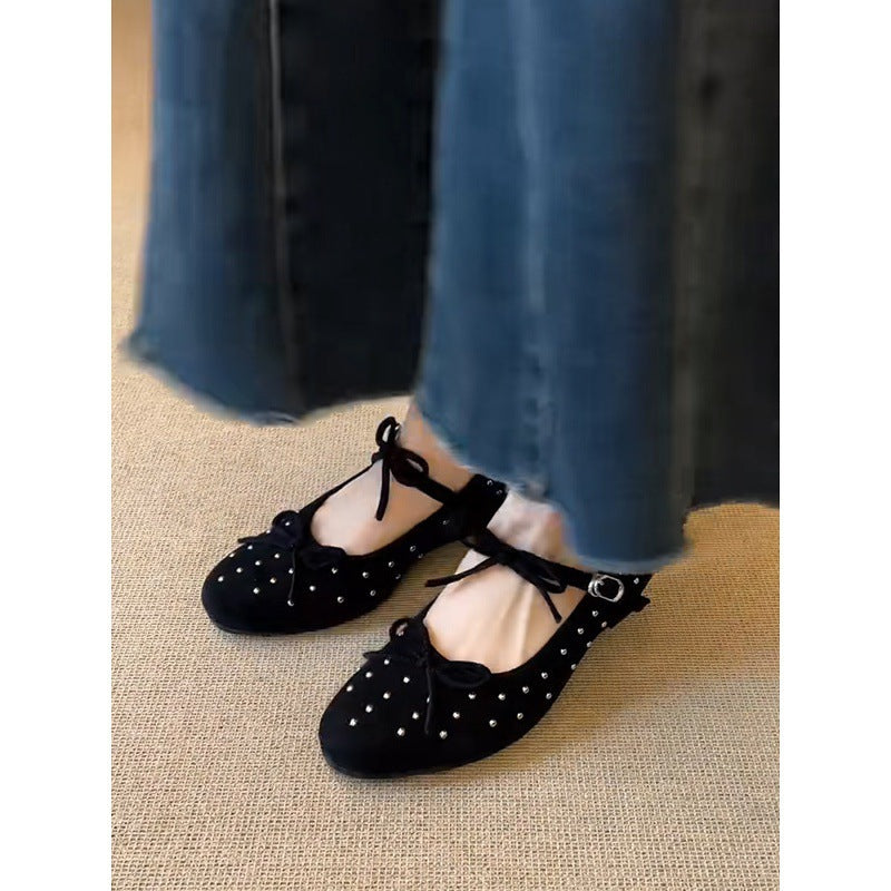 Damen Elegante Ballerinas mit funkelnden Nieten und bequemer Sohle