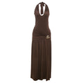 Damen Elegantes Maxikleid mit raffinierten Drapierungen und dekorativem Detail R&B