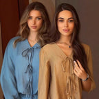 Damen Elegantes Langarm-Set mit Rüschendetails R&B