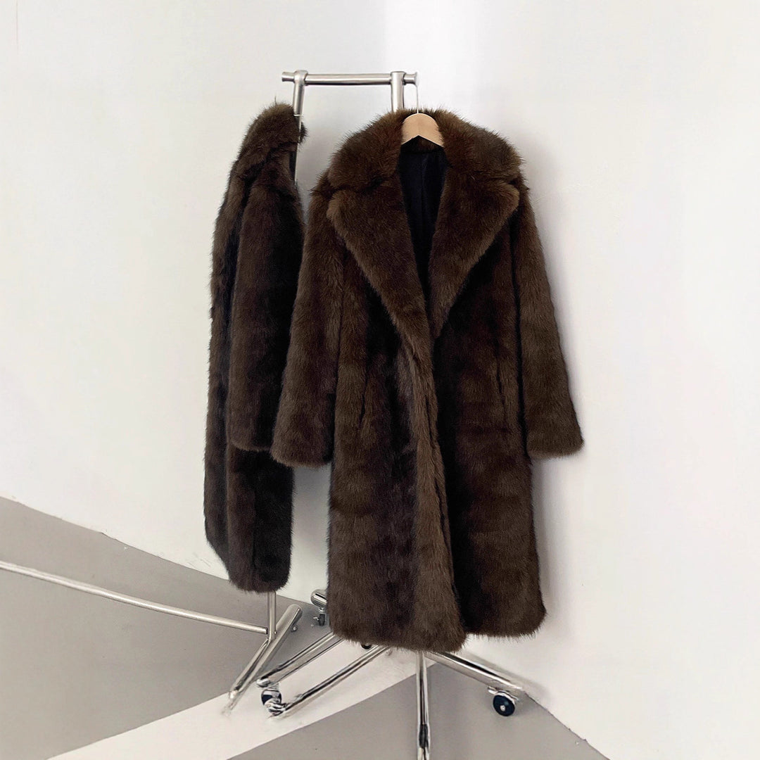 Damen Langhaarmantel für elegante Anlässe R&B
