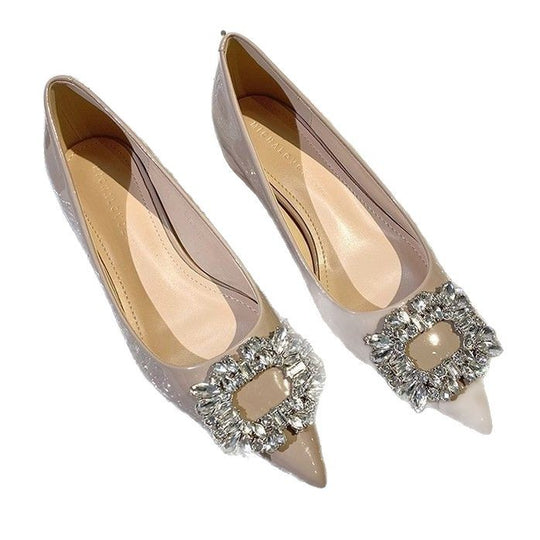 Damen elegante spitze Pumps mit funkelndem Schmuckdetail R&B