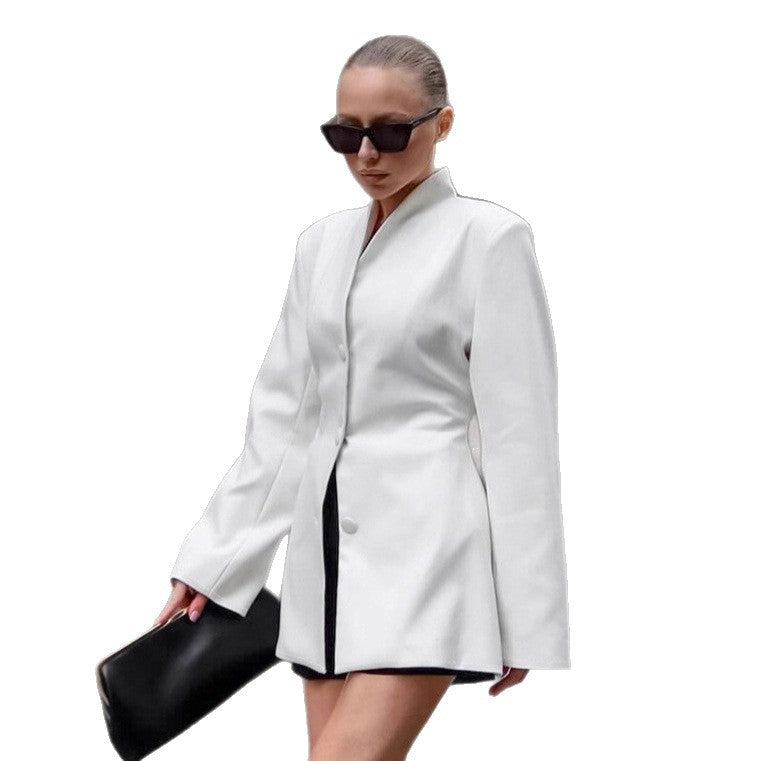 Damen Oversized Blazerjacke mit elegantem Revers und modischem Schnitt R&B