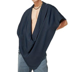 Damen nan Cape-Blazer mit Schalkragen offener Front aufgesetzter Tasche und spitz zulaufendem Zipfelsaum R&B