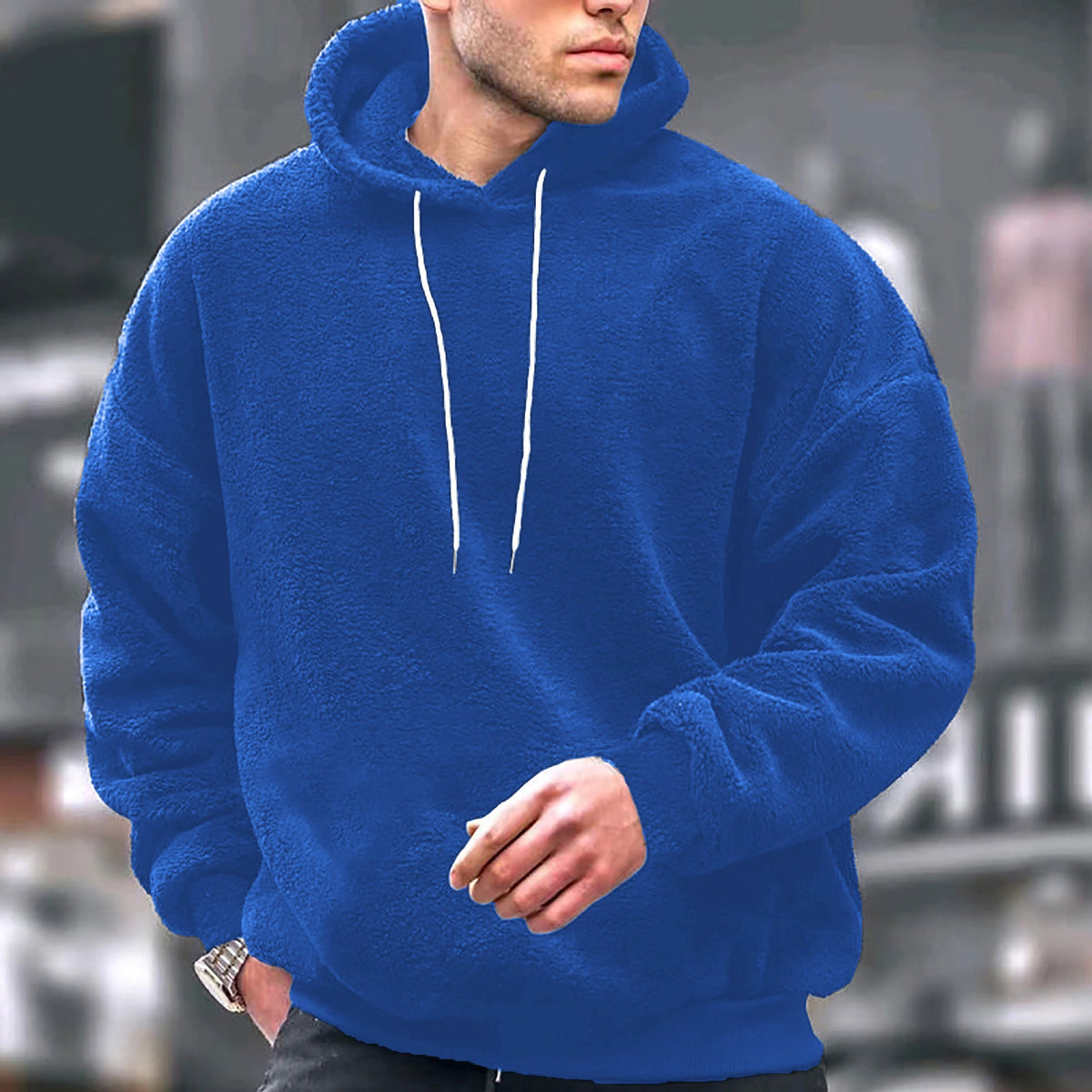 Herren Fleece-Kapuzenpullover mit weichem Innenfutter R&B
