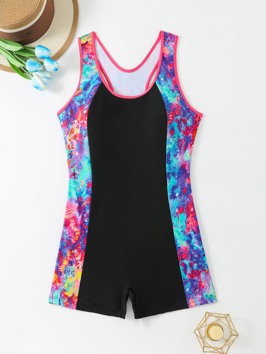Damen Sportlicher Kurzschwimmanzug R&B