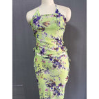Damen Strandkleid mit modischem Wickeldesign und floralem Muster R&B
