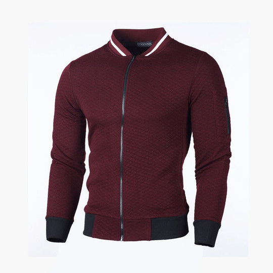 Herren Sweatjacke mit hochwertiger Struktur und sicherer Reißverschlusstasche R&B