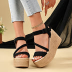 Damen Wedge-Sandalen mit verstellbaren Riemen und rutschfester Sohle R&B