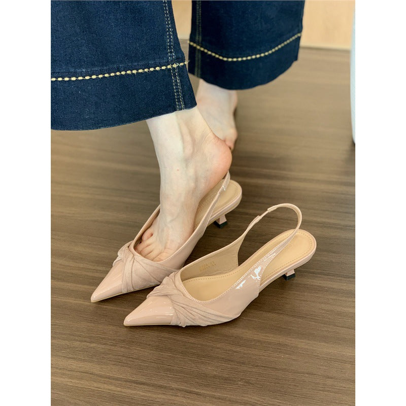 Damen spitze Slingback-Pumps mit elegantem Raffungseffekt R&B
